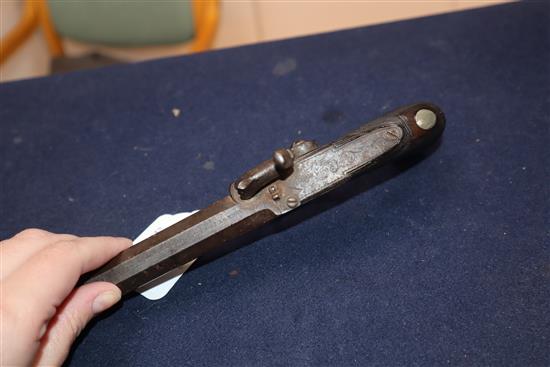 A 19th century W.Ellis patent 61 James St. London. Percussion cap pistol